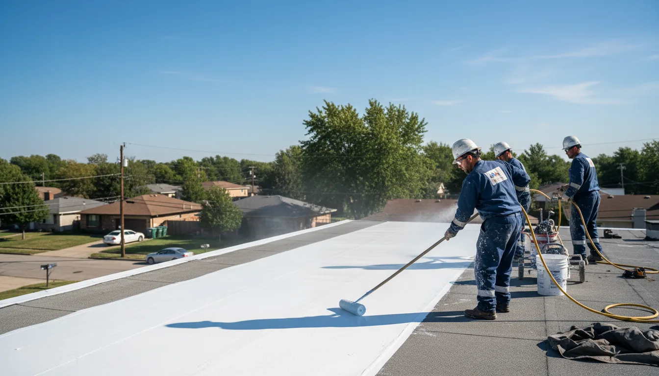Commercial roof coating in Tussy, OK near me